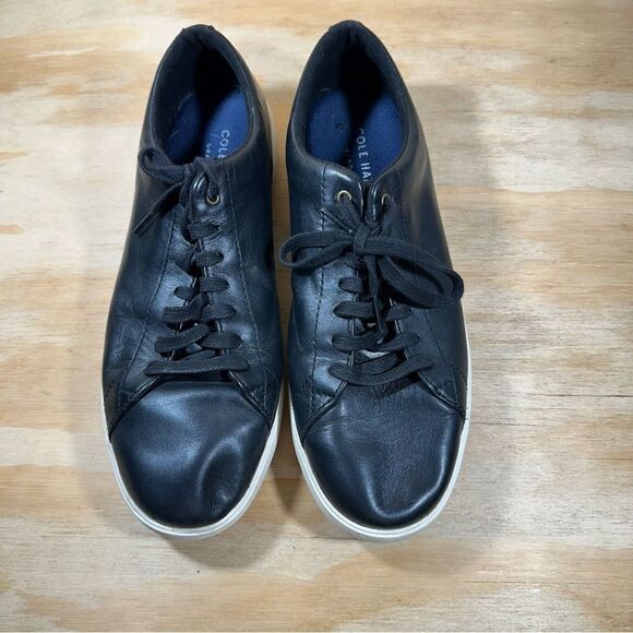 Cole Haan Grand OS Black Leather Sneakers Men’s Size 9 - Picture 2 of 6